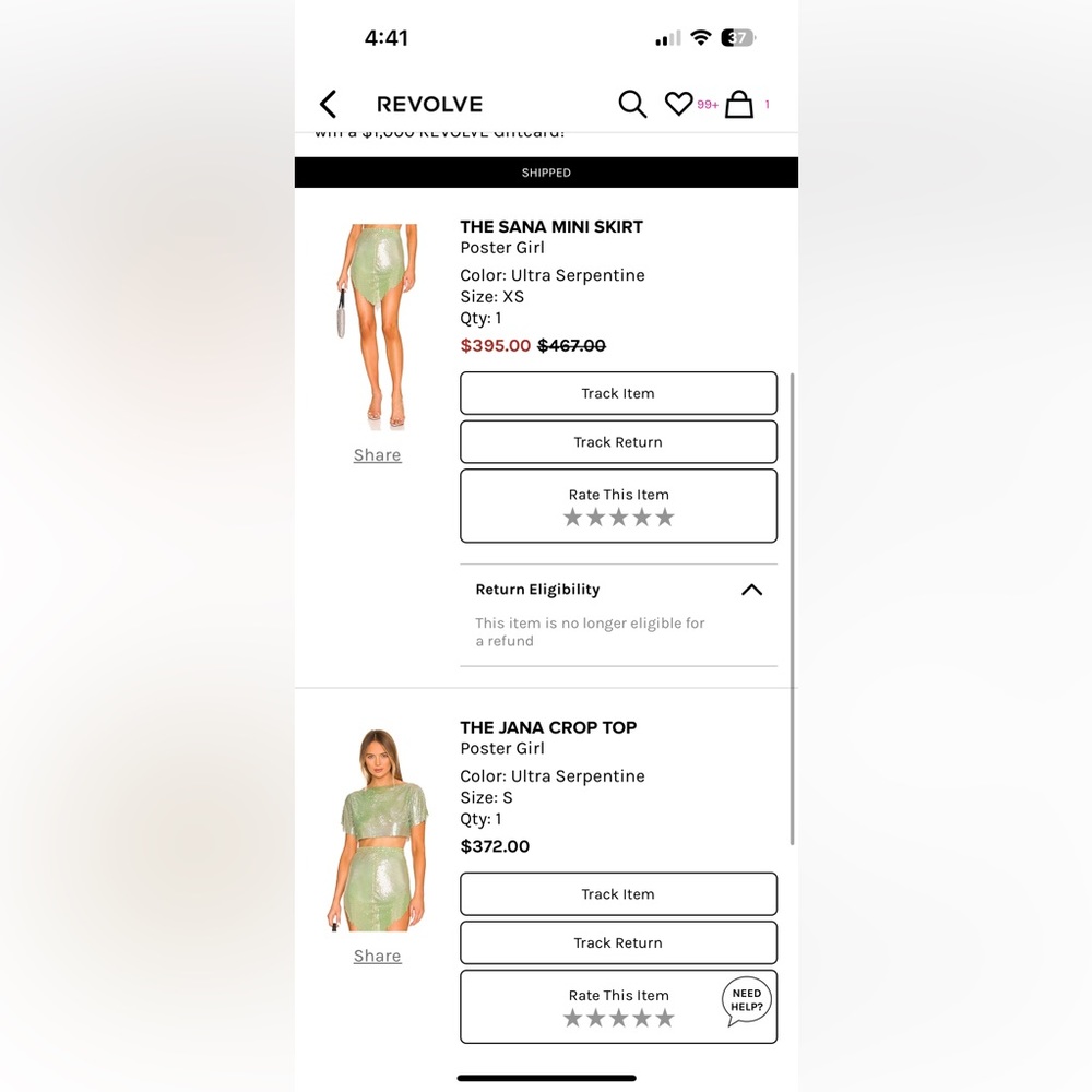 Poster girl Set NWT sana mini skirt & Jana crop top - Picture 6 of 7